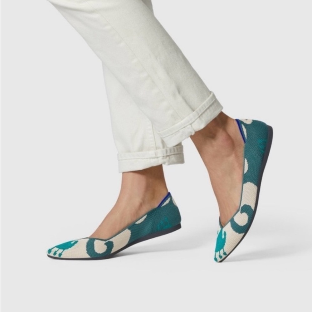 Rothy's Ikat Green Flats Shoes Size 9 - Picture 1 of 10